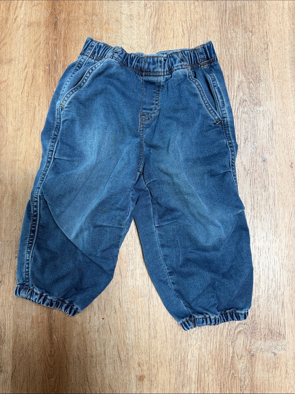 Kids Elastic Waist Blue Denim barrel  Pants